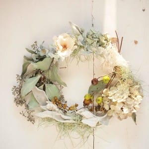 ワークショップ「リネンと紫陽花のリース作り」