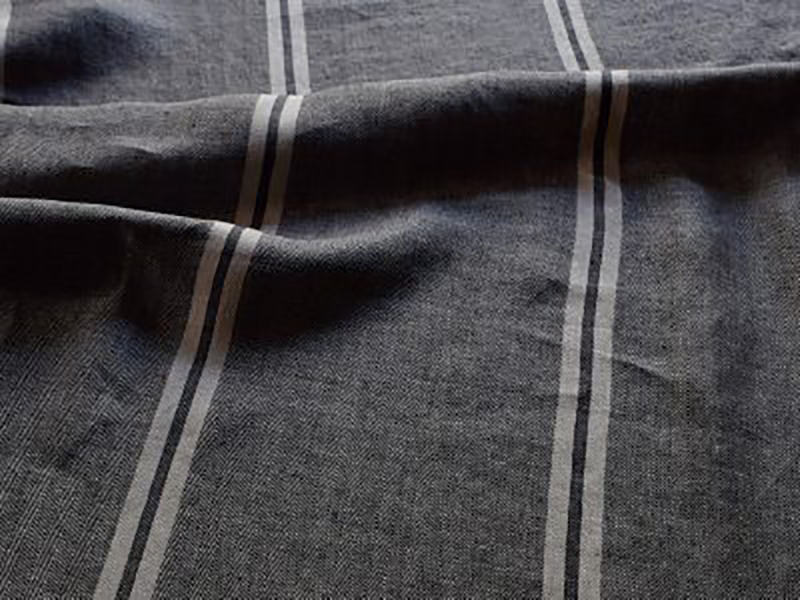 Linen Stripes Lina【Lina Black Herringbone】 ( Curtain )
