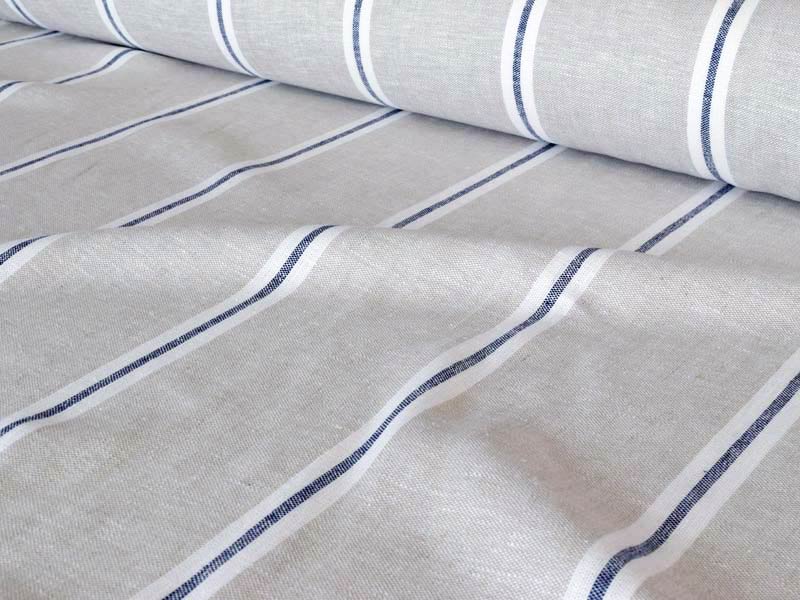 Linen Stripes Lina【Lina Marine No.2】 ( Curtain )
