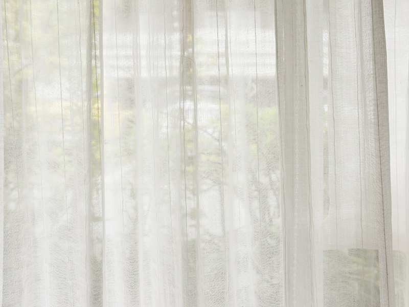 Linen Muslin 【 Muslin Half Linen Stripe White 】 ( Curtain )